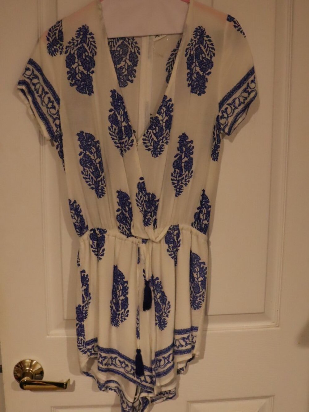 White & Blue Romper